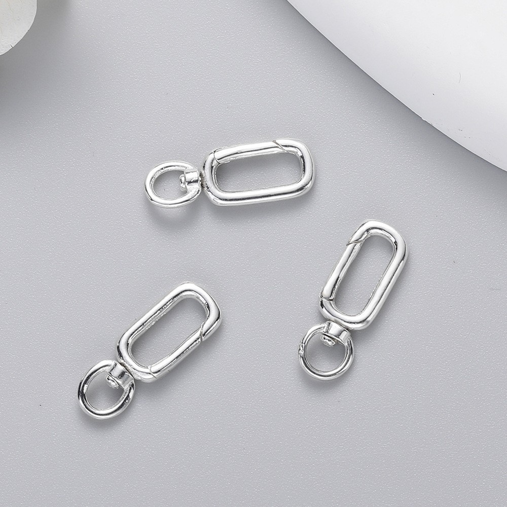 925 Sterling Silver Spring Clasp Bracelet Extender Necklace and Closures 21×7 mm