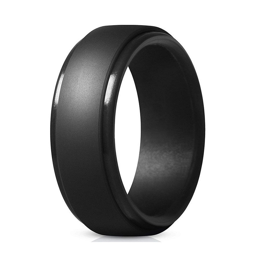3-PK Silicone Flexible Wedding Ring Engagement Rubber Band Sport Gym Men Women