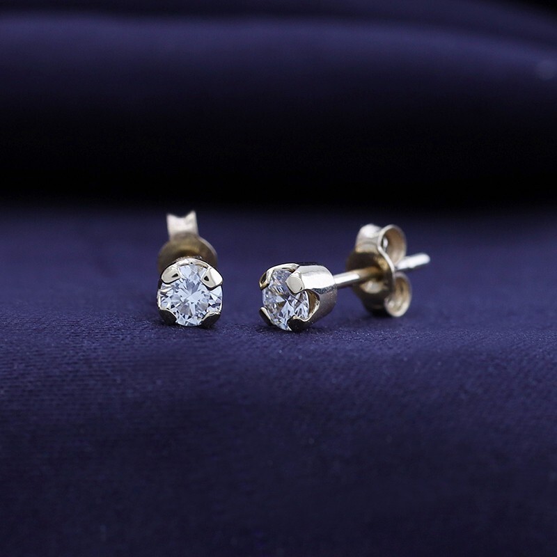 1/4 Ct Lab Grown Diamond Solitaire Stud Earrings in 14K Solid Yellow Gold
