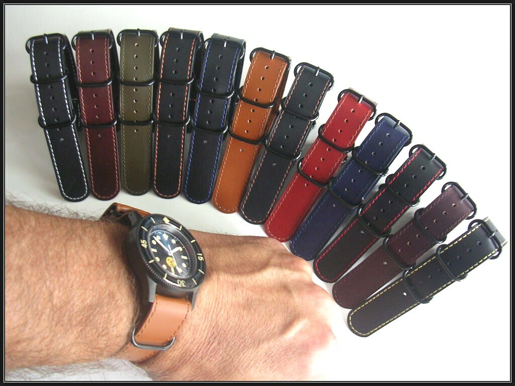 NATO ® UTC Shell Oily leather Pilot watch band RAF strap G10 Military IW SUISSE