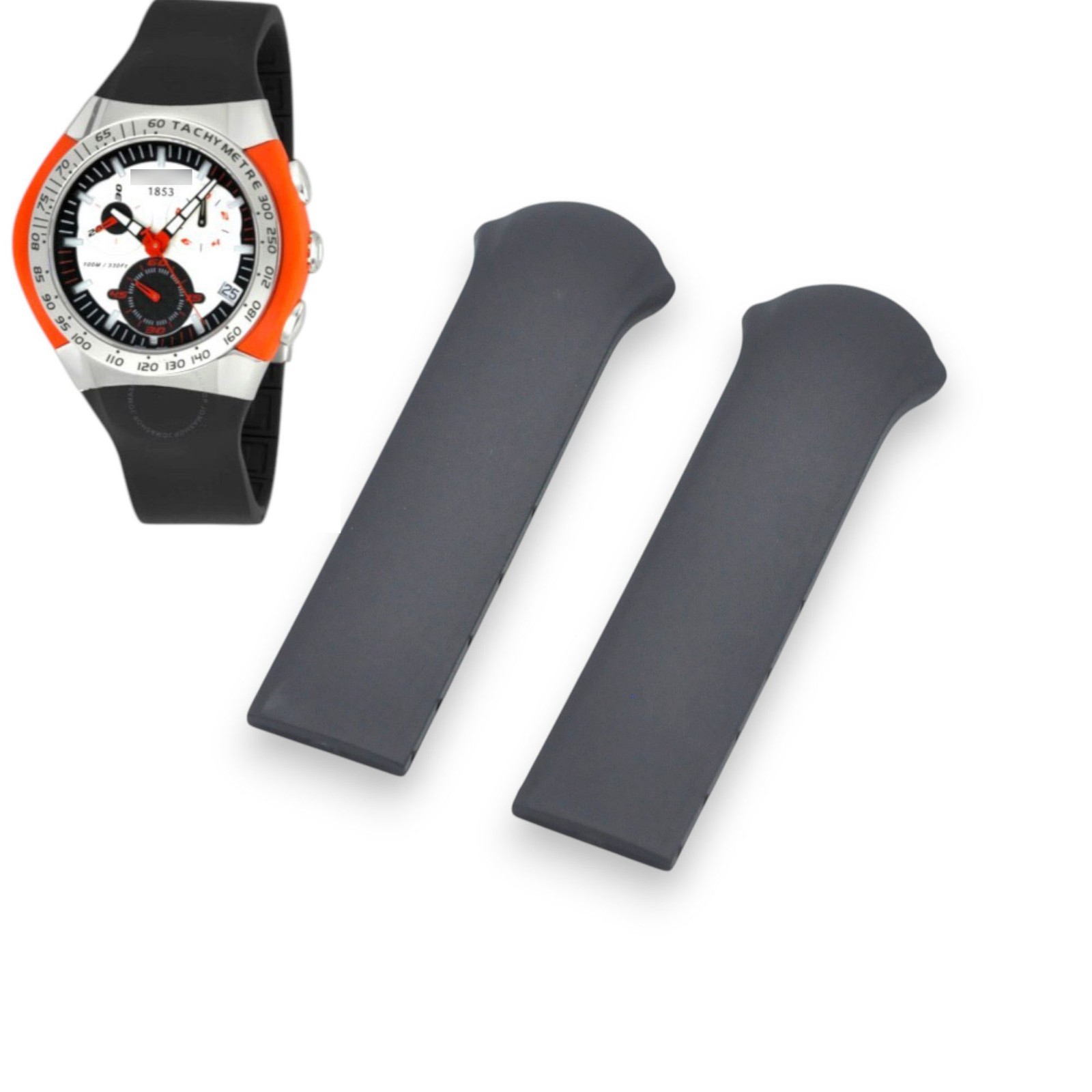 17mm Black Rubber Strap For Tissot T-Tracx T010417A – T010.417.17.031.02