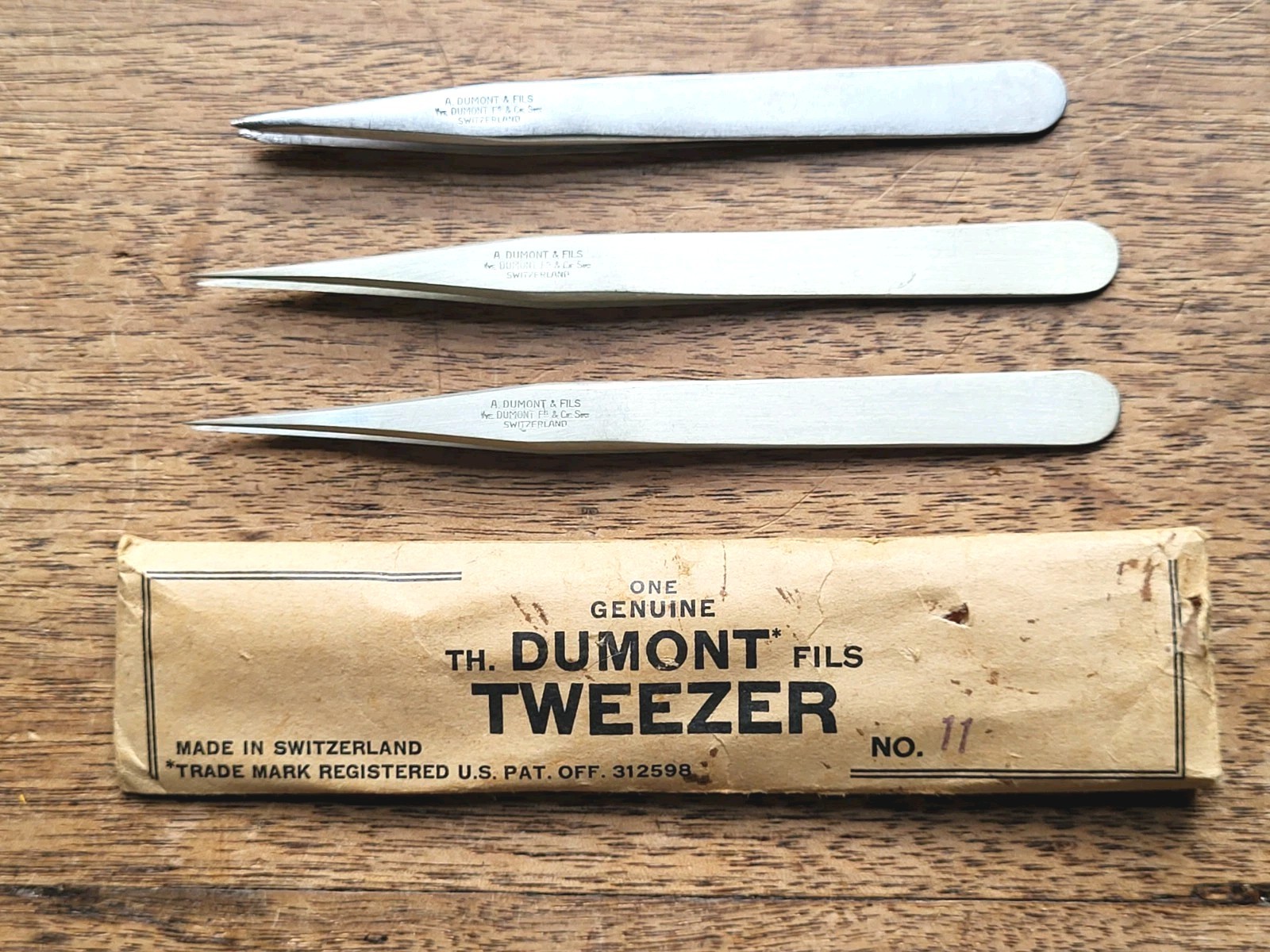 (3) Dumont & Fils Swiss Tweezers- #3 & (2) # 11 Antimagnetic Watchmaker Jewelry