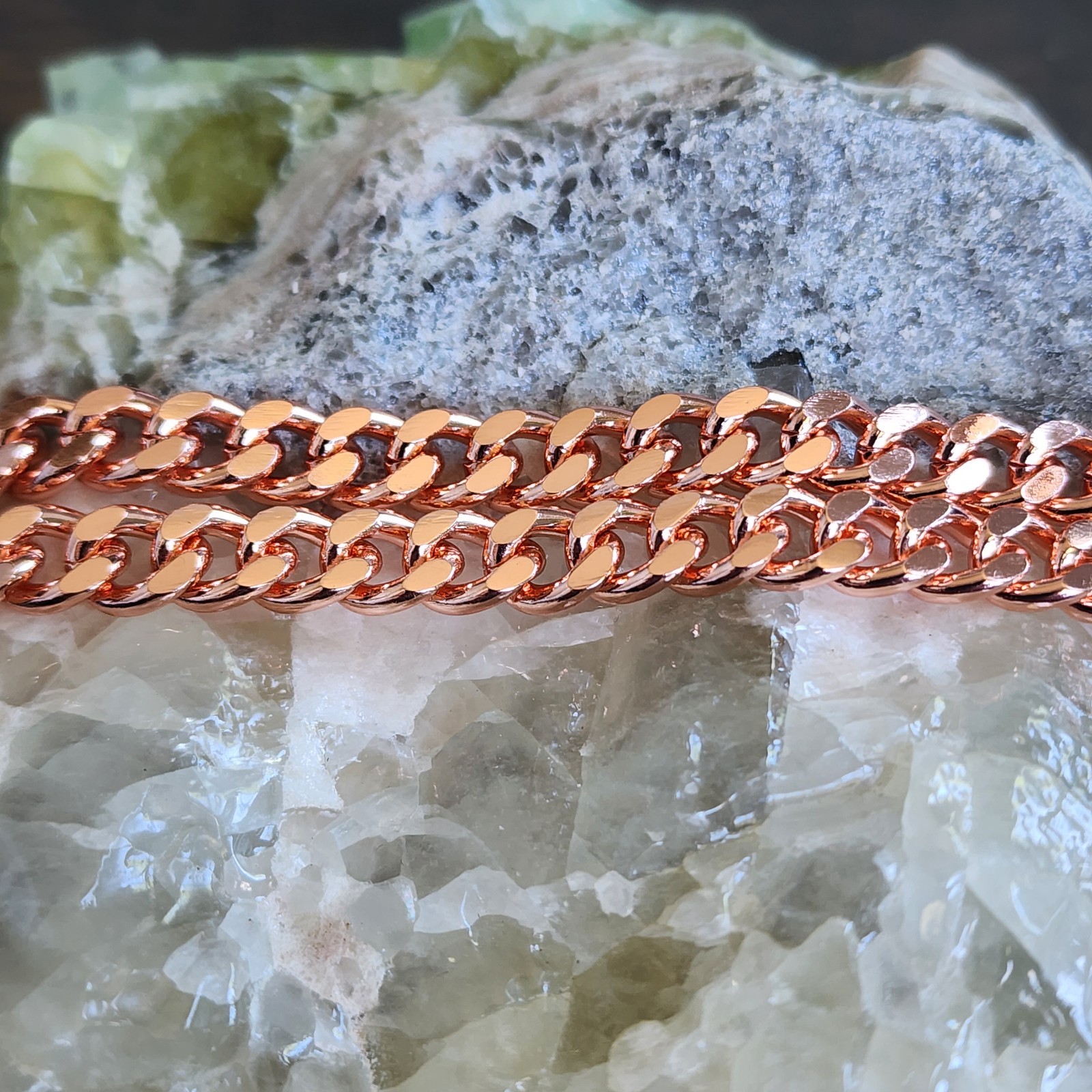 Pure Copper Cuban Chain Necklace – 7 mm Heavy Cuban Link Chain 22″-24″