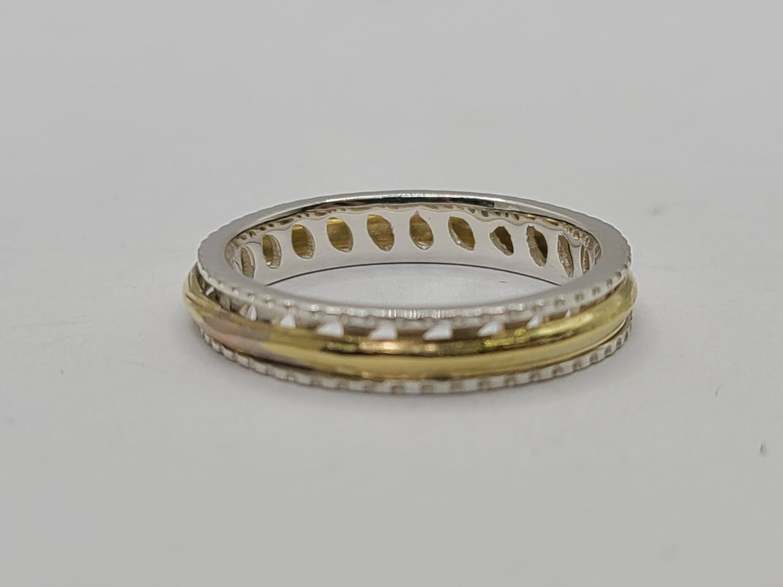 4.2mm Gold Plated Spinner 925 Sterling Silver Band Ring sz 10 – 3.35gr