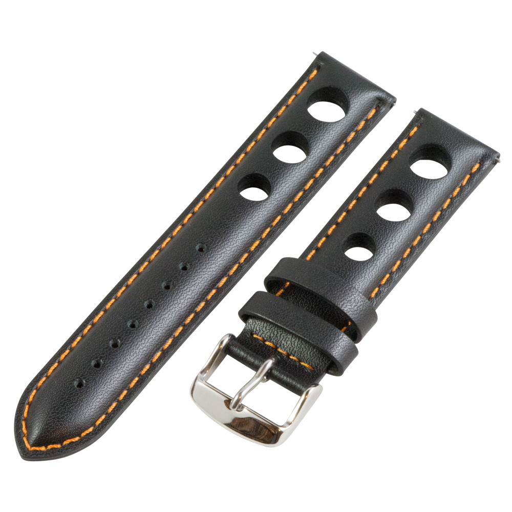 RALLY SMOOTH 3-Hole Leather Interchangeable Watch Band Strap
