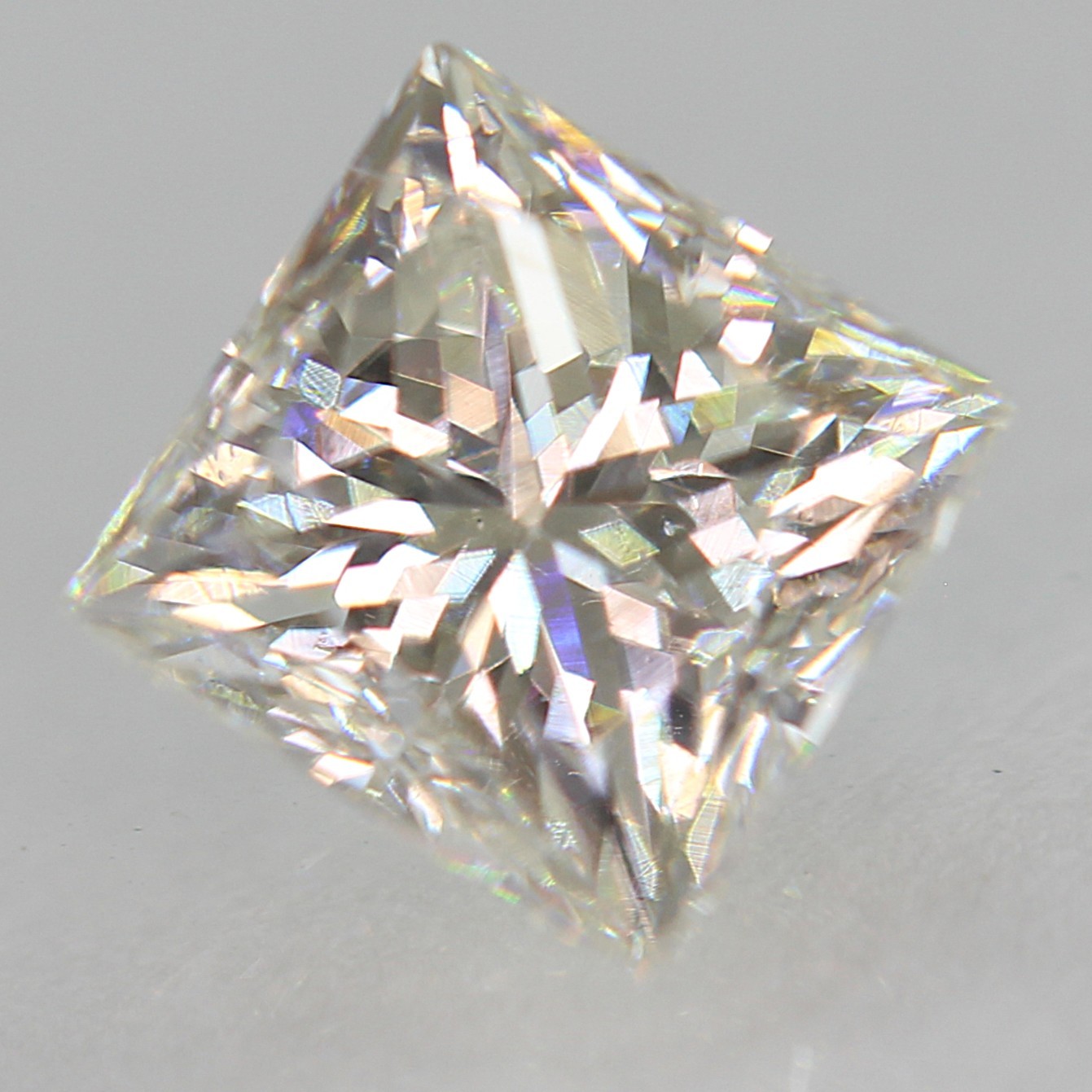 Certified 0.57 Carat H VVS2 Princess Natural Enhanced Loose Diamond 4.29×4.2mm