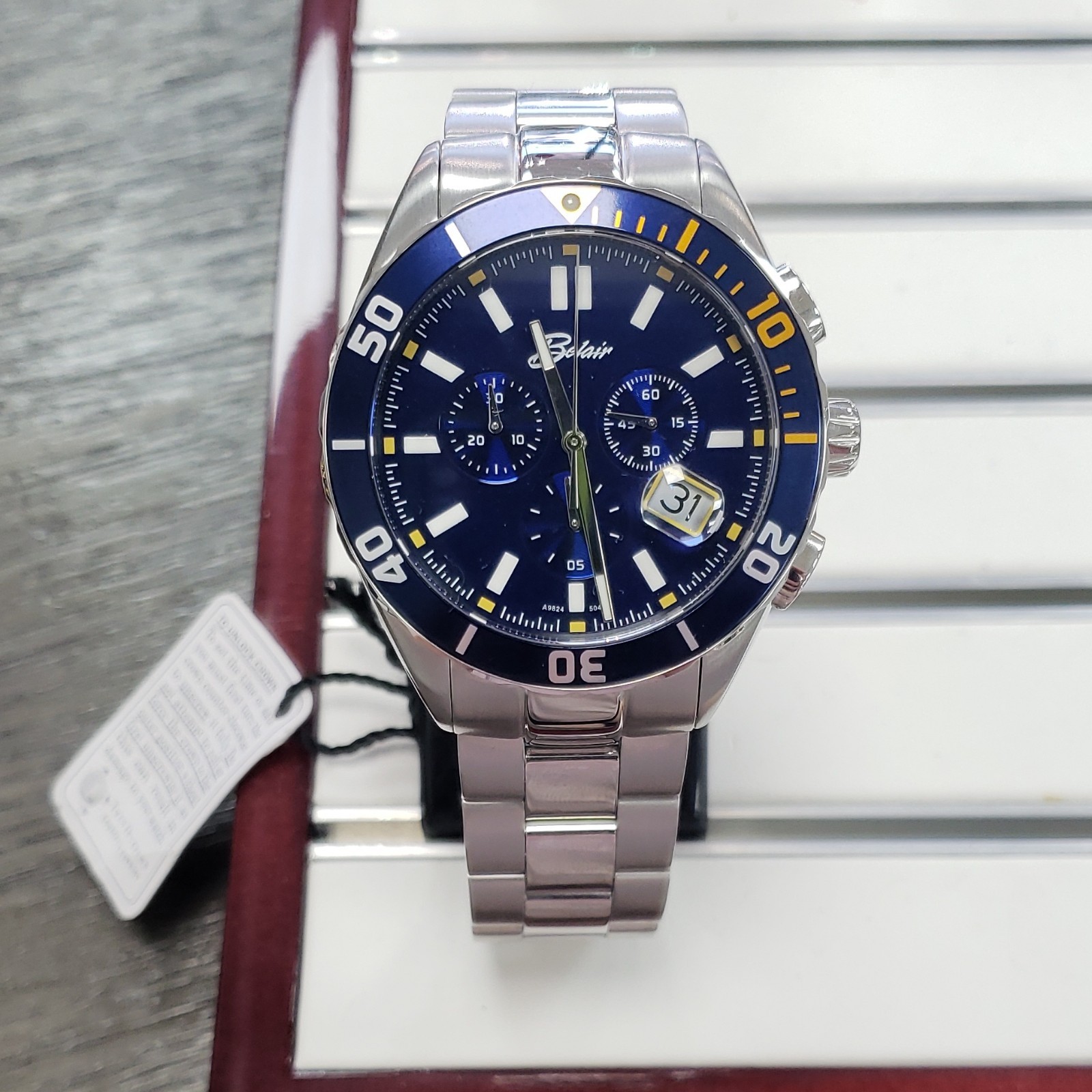 Belair Men’s Quartz Analog Wristwatch Blue Dial