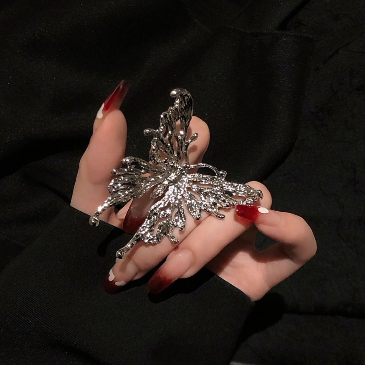 Large Butterfly Adjustable Ring for Women Fashion Jewelry Accessory