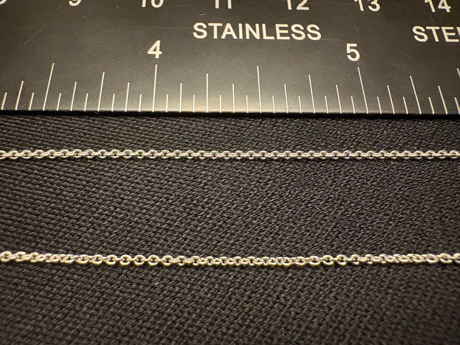 Sterling Silver Necklace 18” Tiny Chain Link Italy Italian 1 MM Millimeter Width