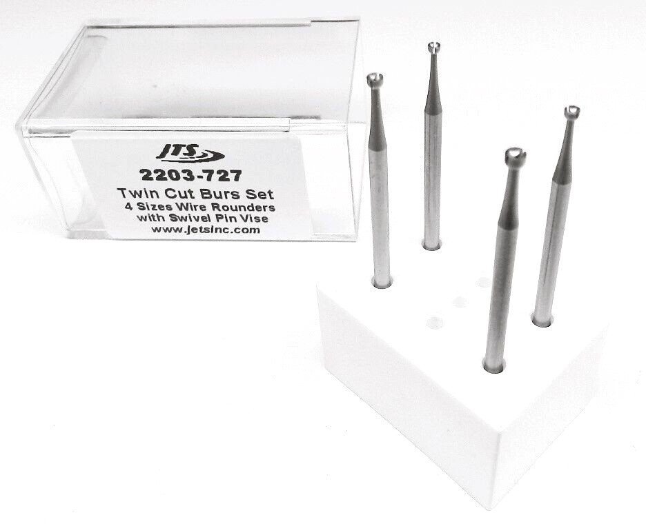 Wire Rounder Burs Twin Cut Cup Burs Fast Clean Cutting Set of 4 Burs for 14-20ga