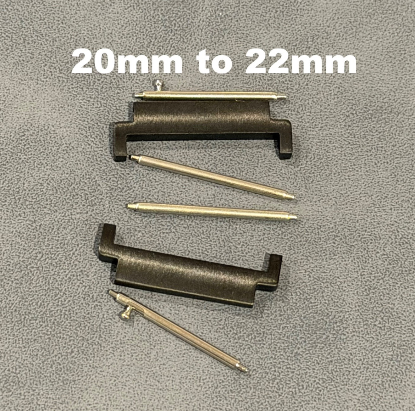 20mm to 22mm Convertor Watch Connector Adapter Brushed Black Stainless Steel