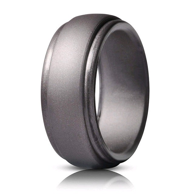 4 Pack Silicone Wedding Rings Flexible Rubber Bands for Sport Gym Men Women