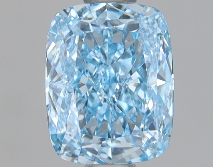 1.03 Ct CUSHION Fancy Vivid Blue IGI Certified Lab Grown CVD Diamond VS1 Clarity