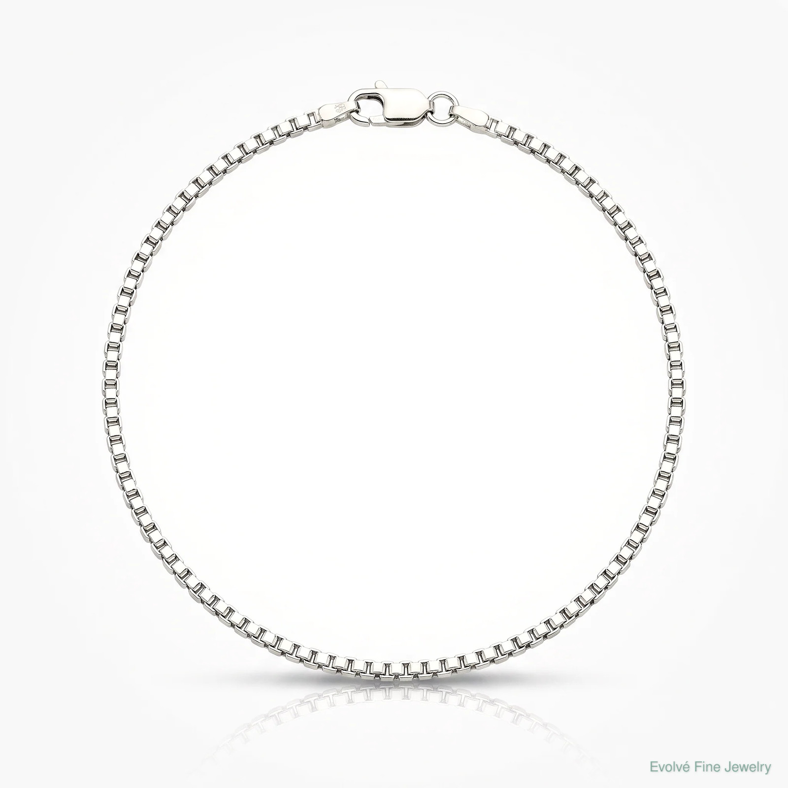 Sterling Silver 1.9mm Box Chain Bracelet 7″-8″