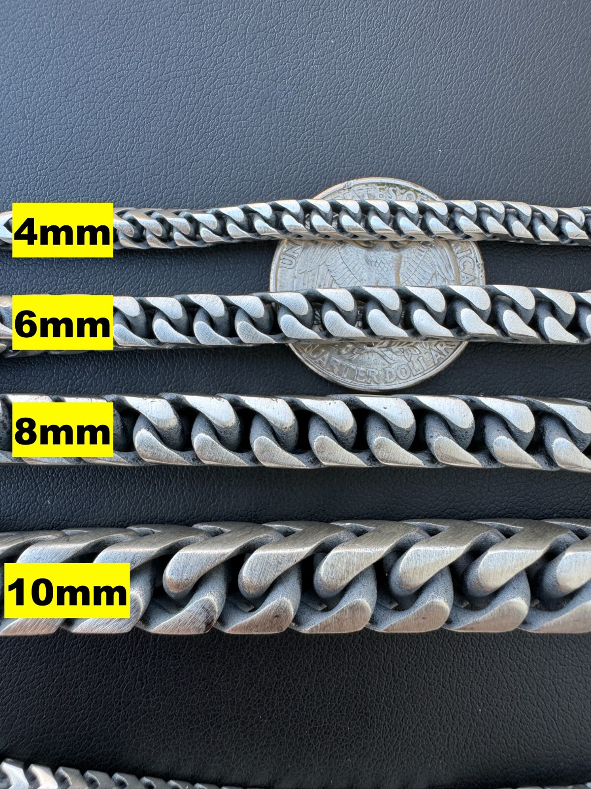 Franco Bracelet Black Oxidized Real 925 Sterling Silver Box Clasp 4-10mm Mens