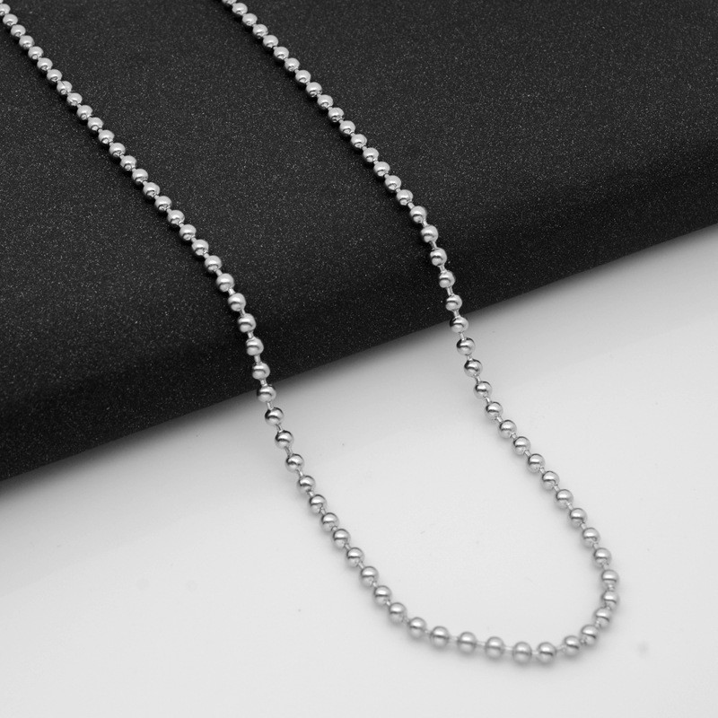 USA Stock Stainless Steel Round Ball Bead Chain Necklace Men Women 1/2/3mm