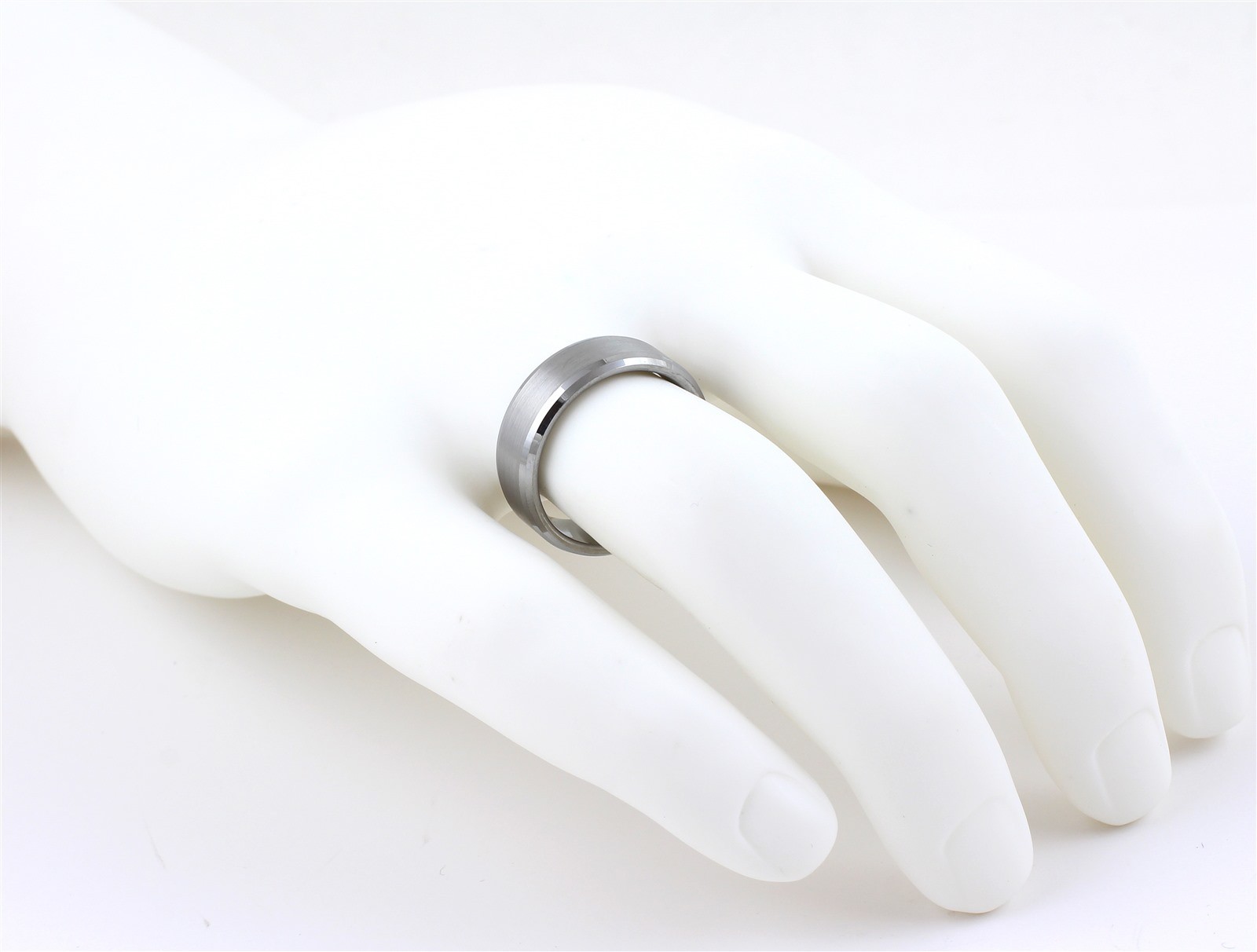 Tungsten Carbide Men’s Ring Silver 3/4 Brushed Wedding Band Bridal Jewelry