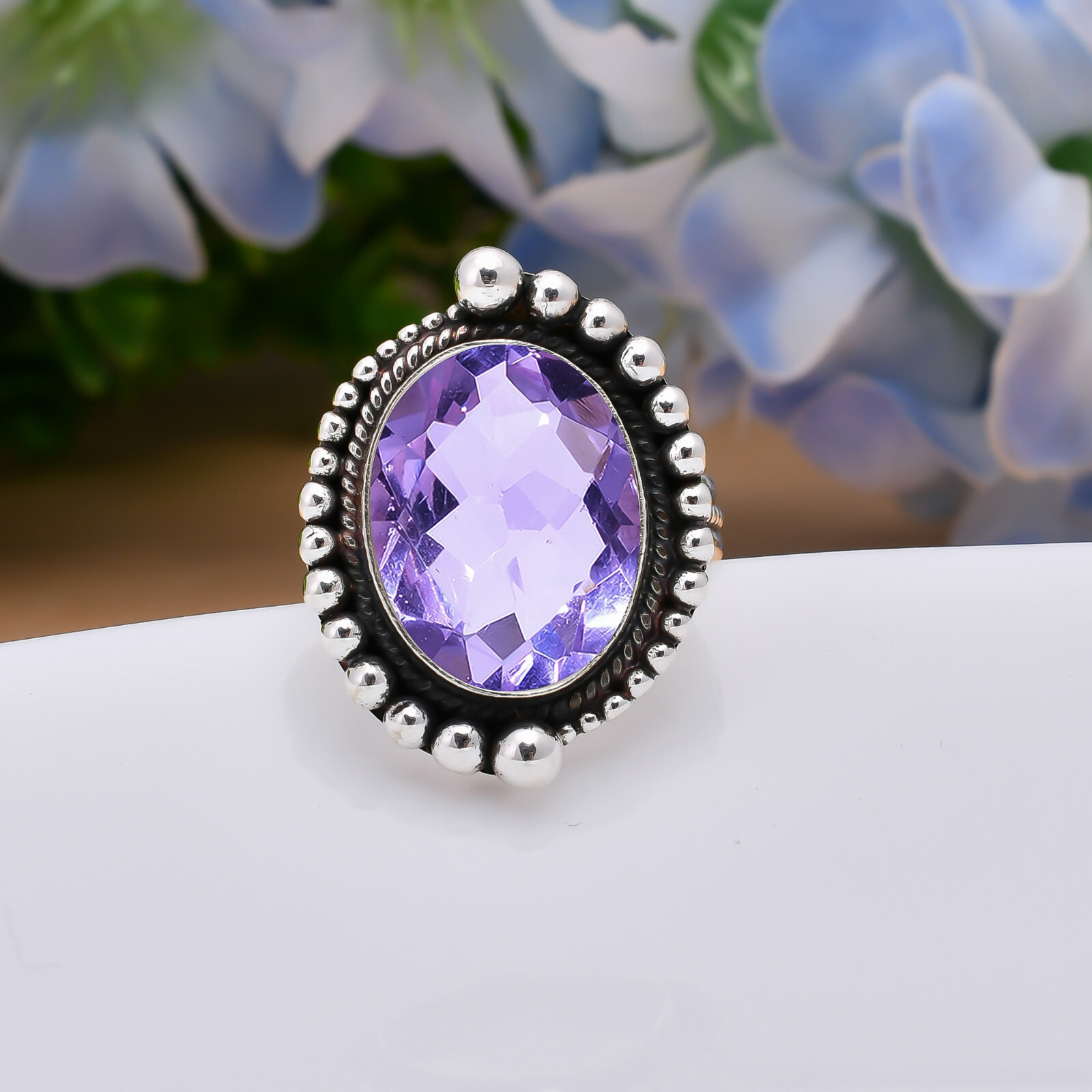 Colour Changing Alexandrite 925 Sterling Silver Ring Handmad Jewelry Gift