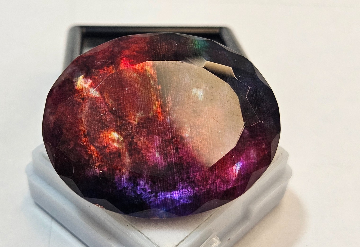 Ammolite Opal-Like Organic 53-54 Ct Natural Doublet EGL Certified Gemstone JP302