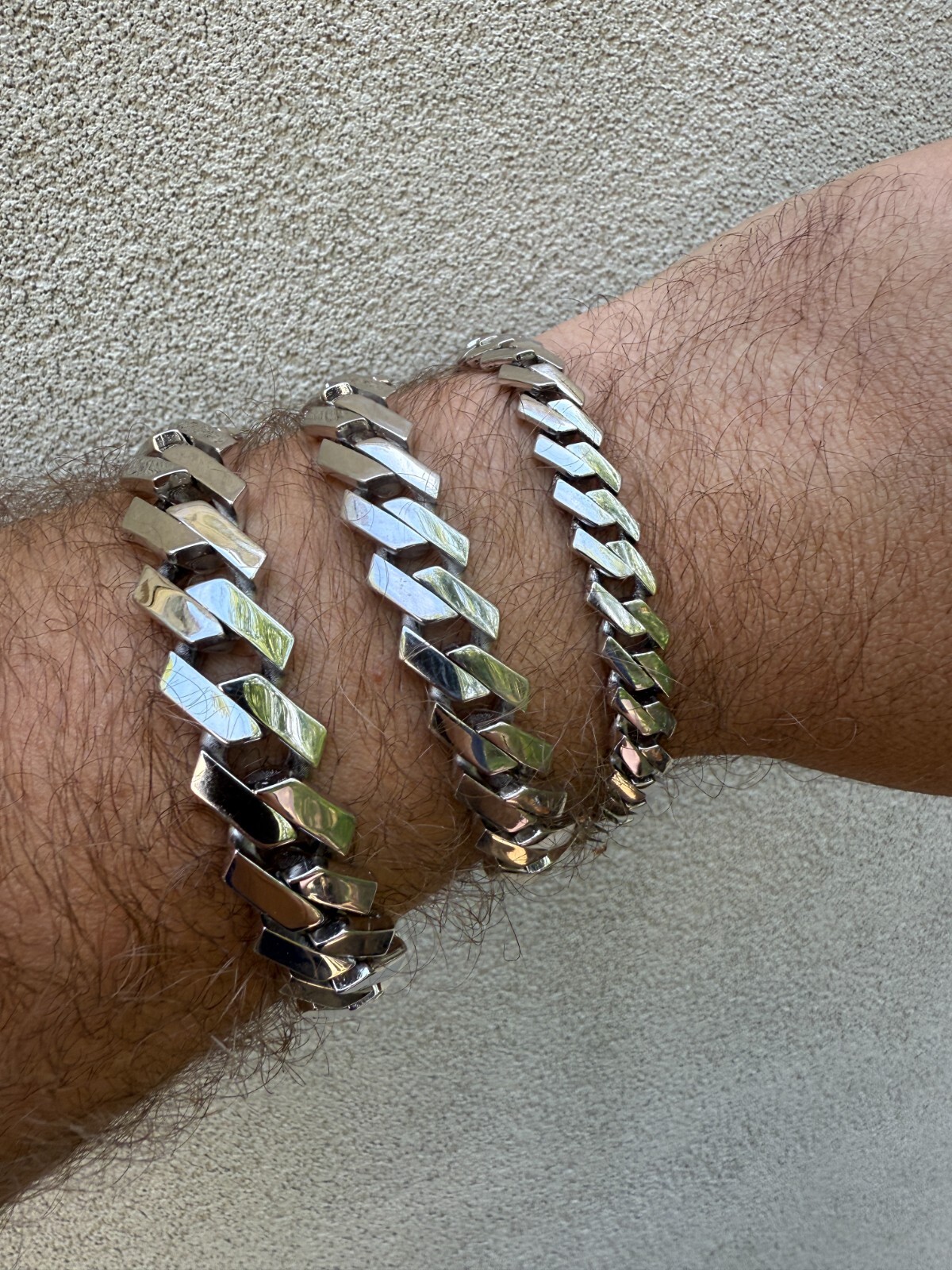 Monaco Prong Cuban Link Bracelet Hollow Rhodium Real 925 Silver 9-13mm ITALY