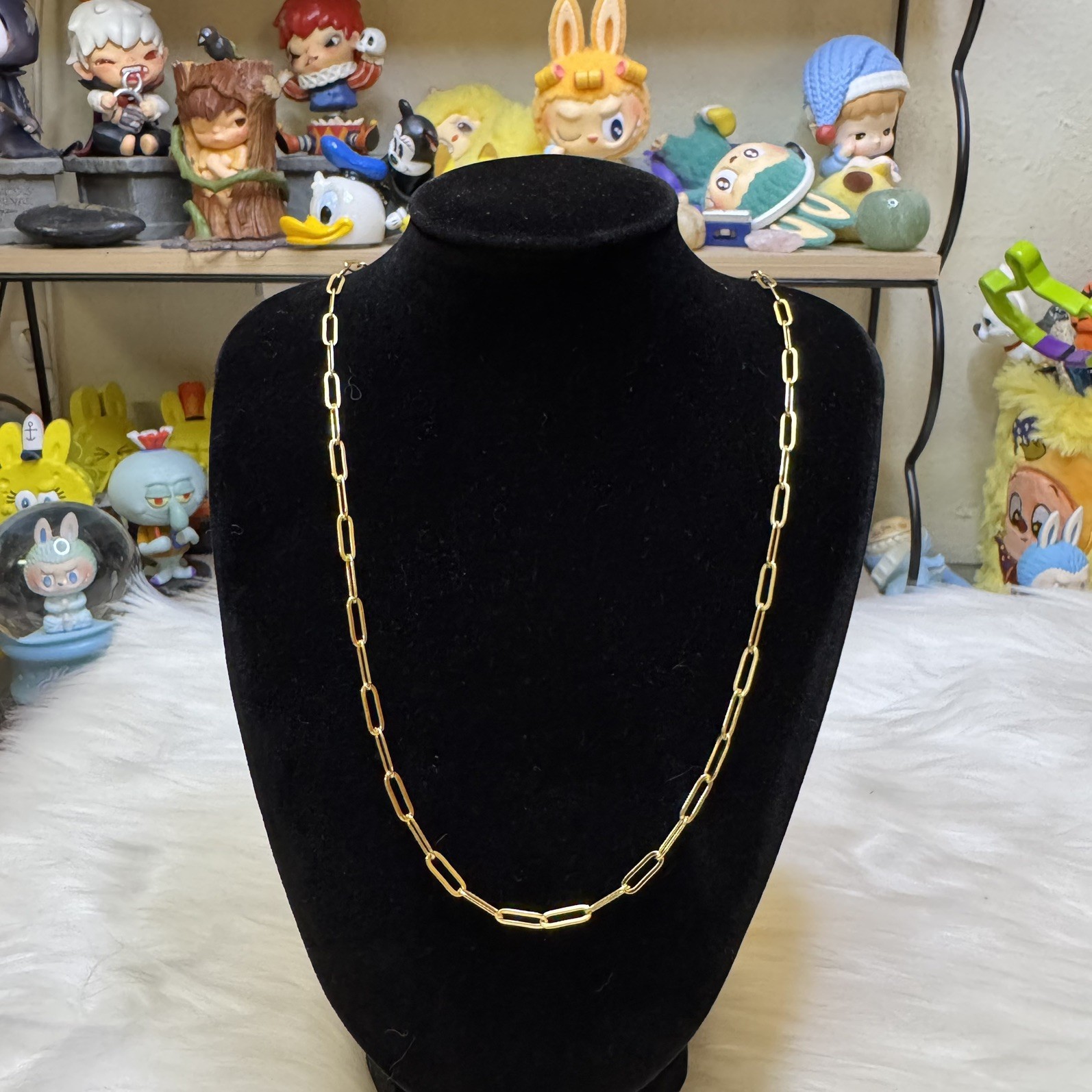 Paper Clip Necklace 18K Gold Filled 22.5in, 3.3mm, Lobster Clasp