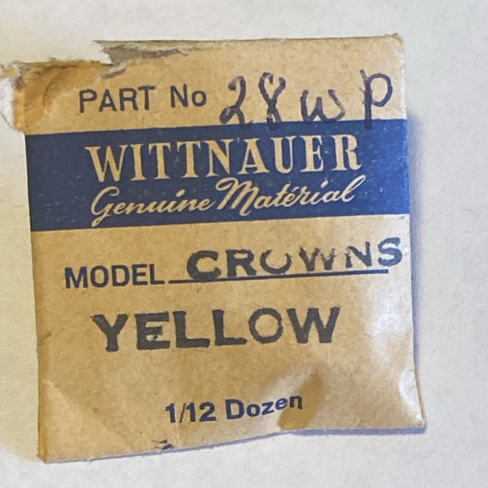 NOS Wittnauer Water Proof Crowns White & Yellow 26WP 28WP 29WP 30WP 31WP 35WP