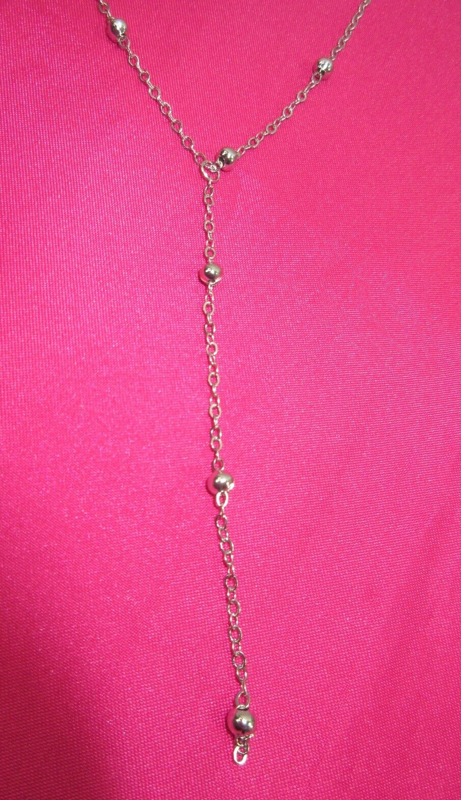 Dainty Lariat Necklace Choker Beaded Station Layered Y Drop Tassel Chain Sparkle