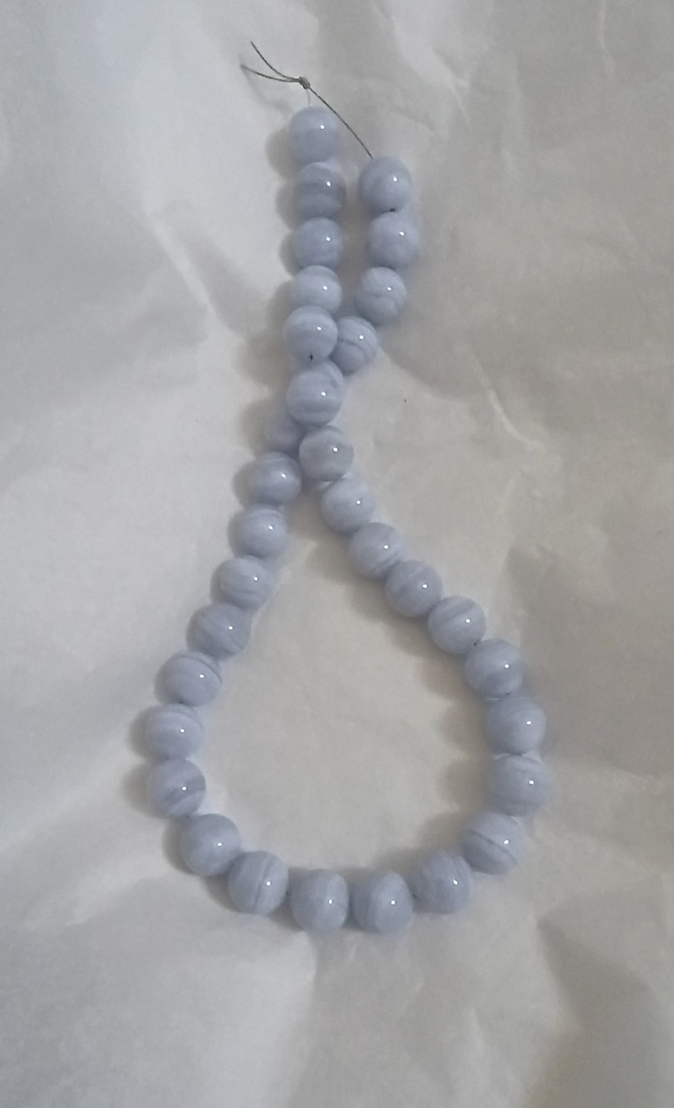 BLUE LACE AGATE 11.8-12MM ROUND BEADS – ONE (1) 15.5″ Strand – 5794E