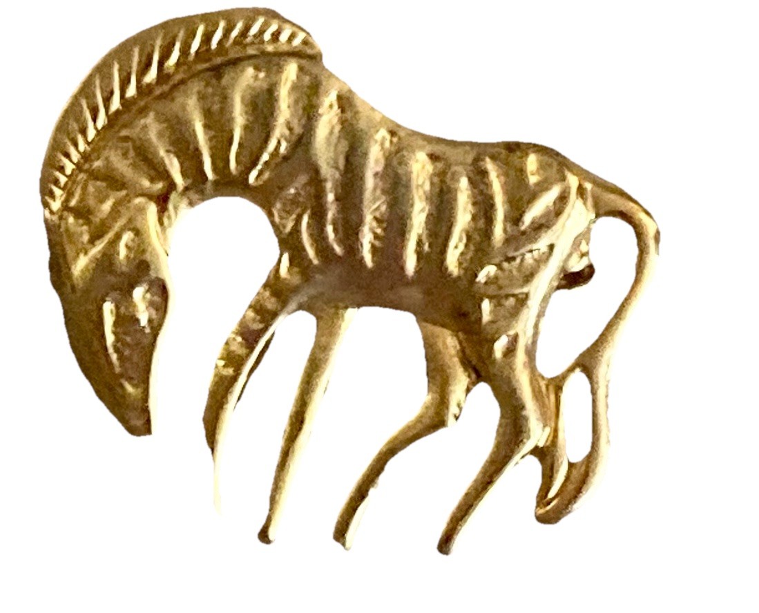 Zebra Gold Color Collectible Brooch Animal Pin 2 Inch Unique Design
