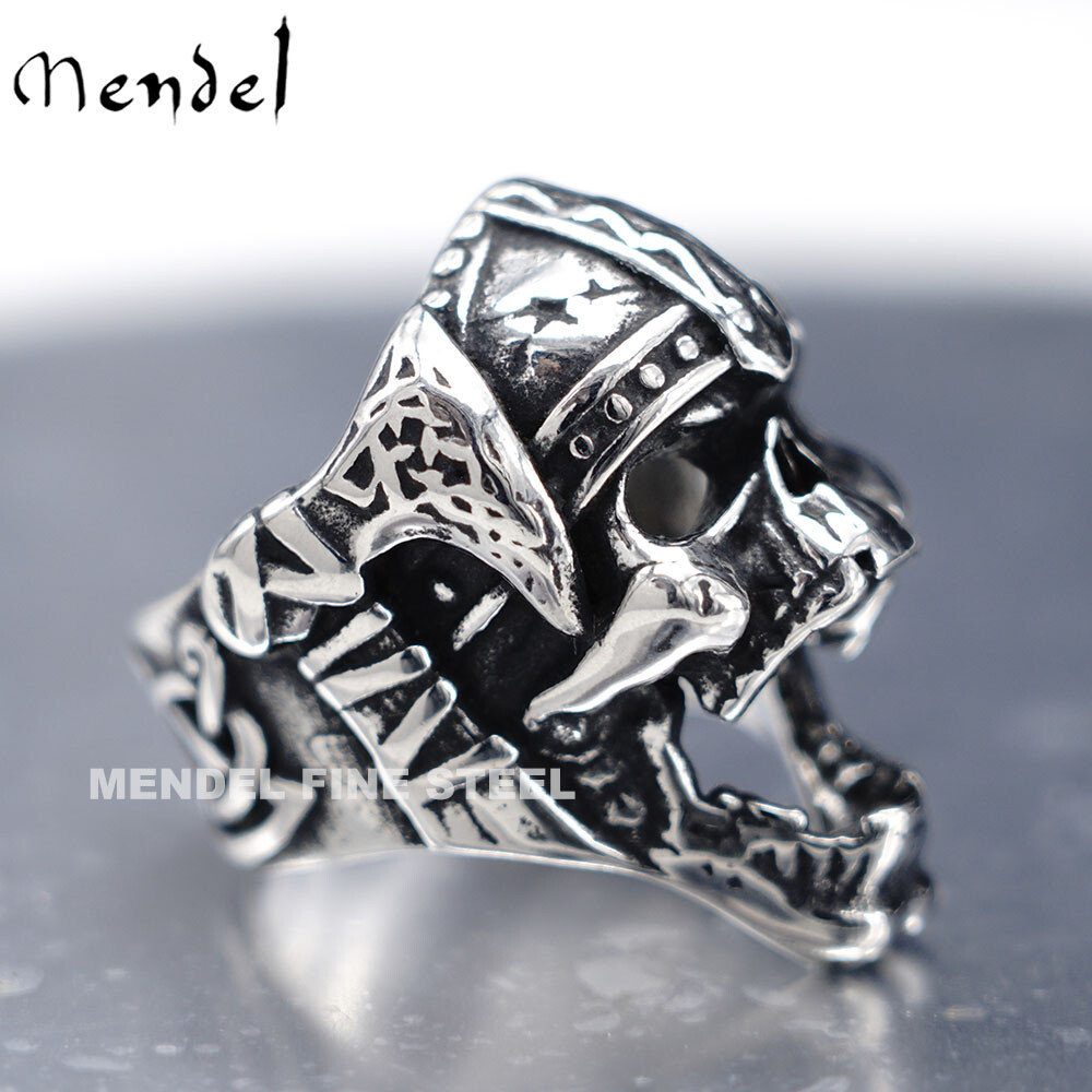 MENDEL Stainless Steel Big Mens Gothic Biker Skull Ring For Men Silver Size 8-13