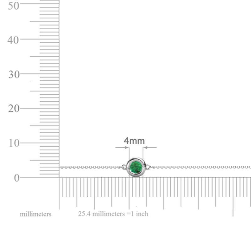 Round Emerald 4.00mm Solitaire Station Minimalist Bracelet 1/5 ct JP:186254