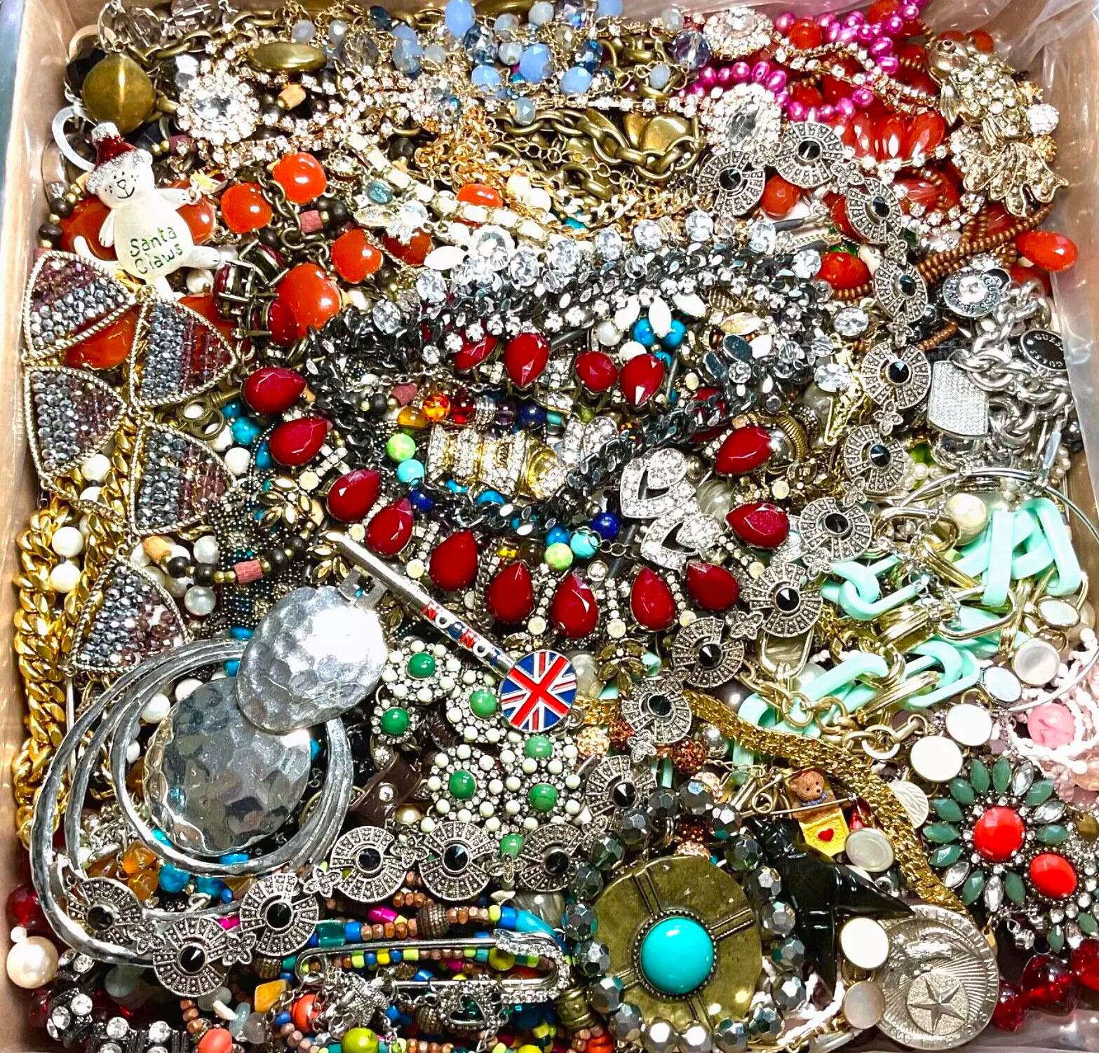 10 Pounds Lbs Unsorted Jewelry Making Lot Some Wear Resell Mixed In Junk Tangled