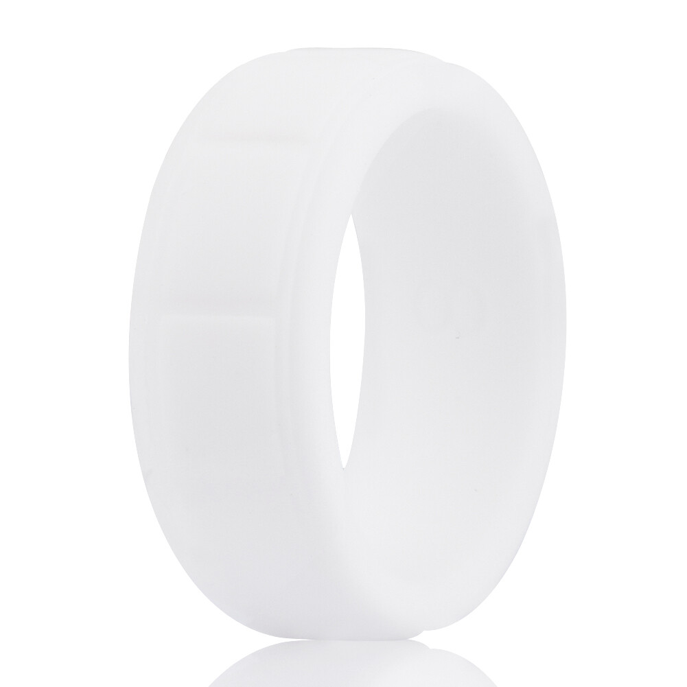Medical Grade Silicone Wedding Ring Men’s Flex Fit Sport Rubber Band Size 8-13#