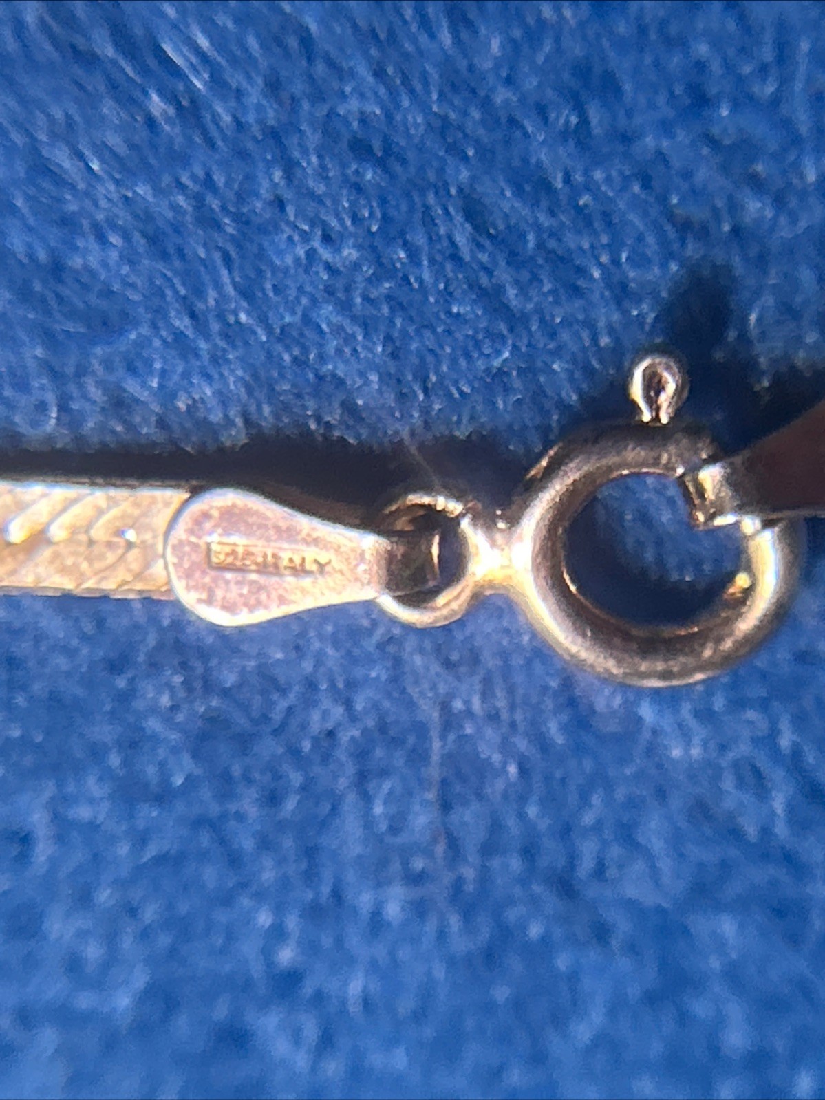 Italy 925 Sterling Herringbone Necklace Chain 18 Inches