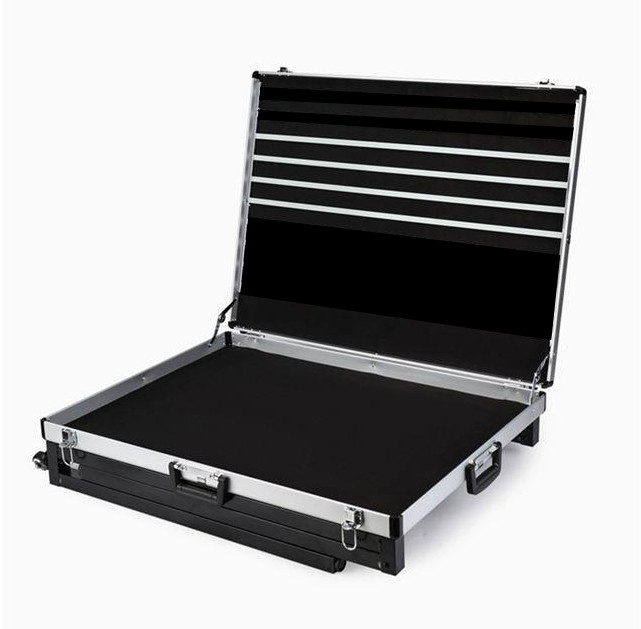 Aluminum Display Case Showcase 32″x24″ Trade Show f Card Coin Jewelry + wheels