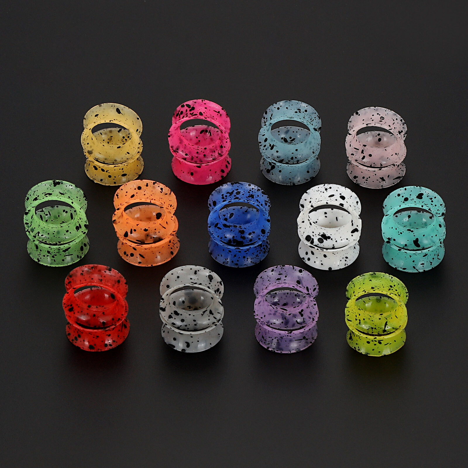 2 Pcs Thin Flexible Silicone Tunnels Ear Gauges Plugs Earskin Expander 2g-3/4″