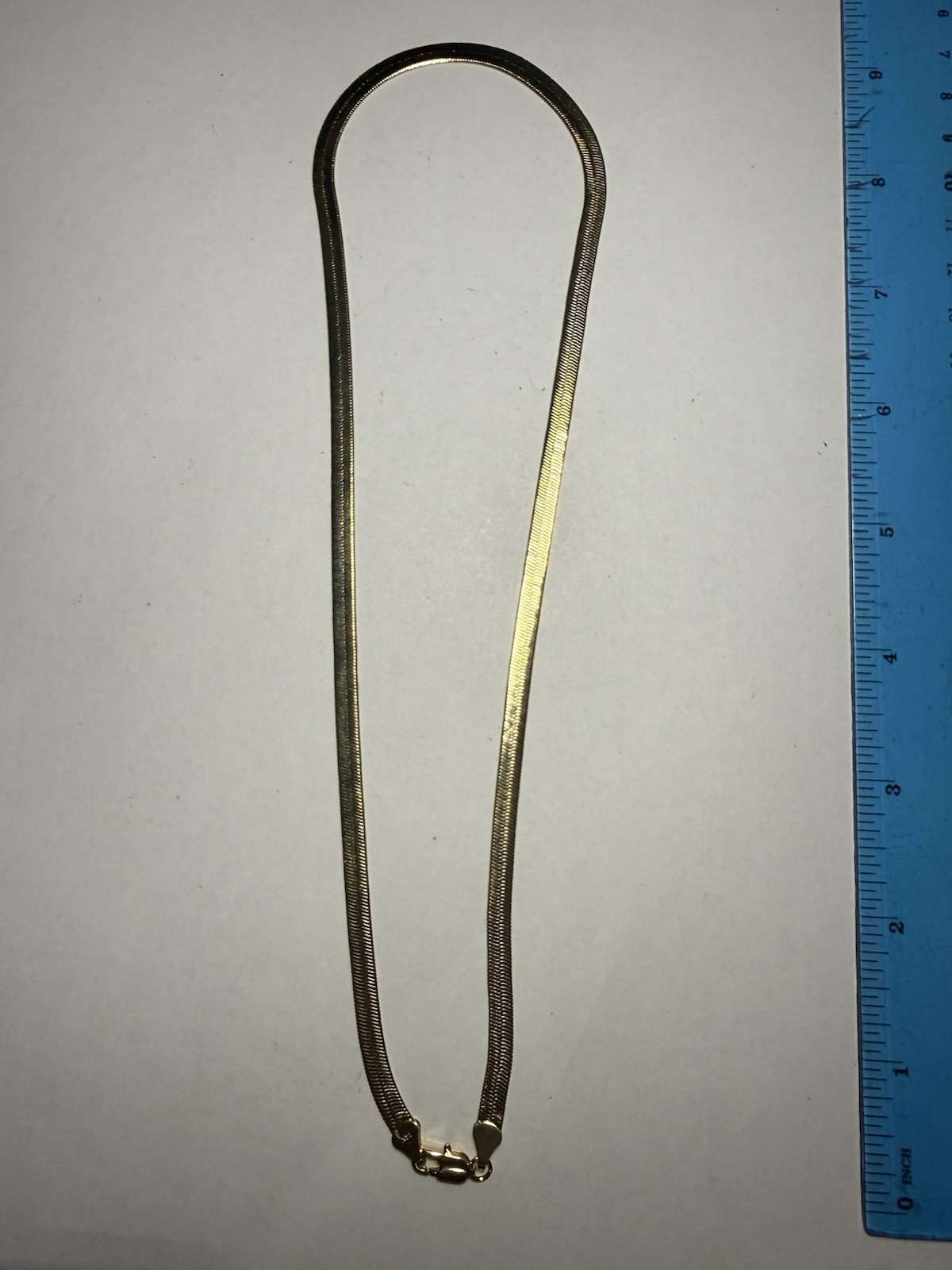 14k Gold filled Herringbone Chain Necklace 18” Lobster Clasp Signed No Stone