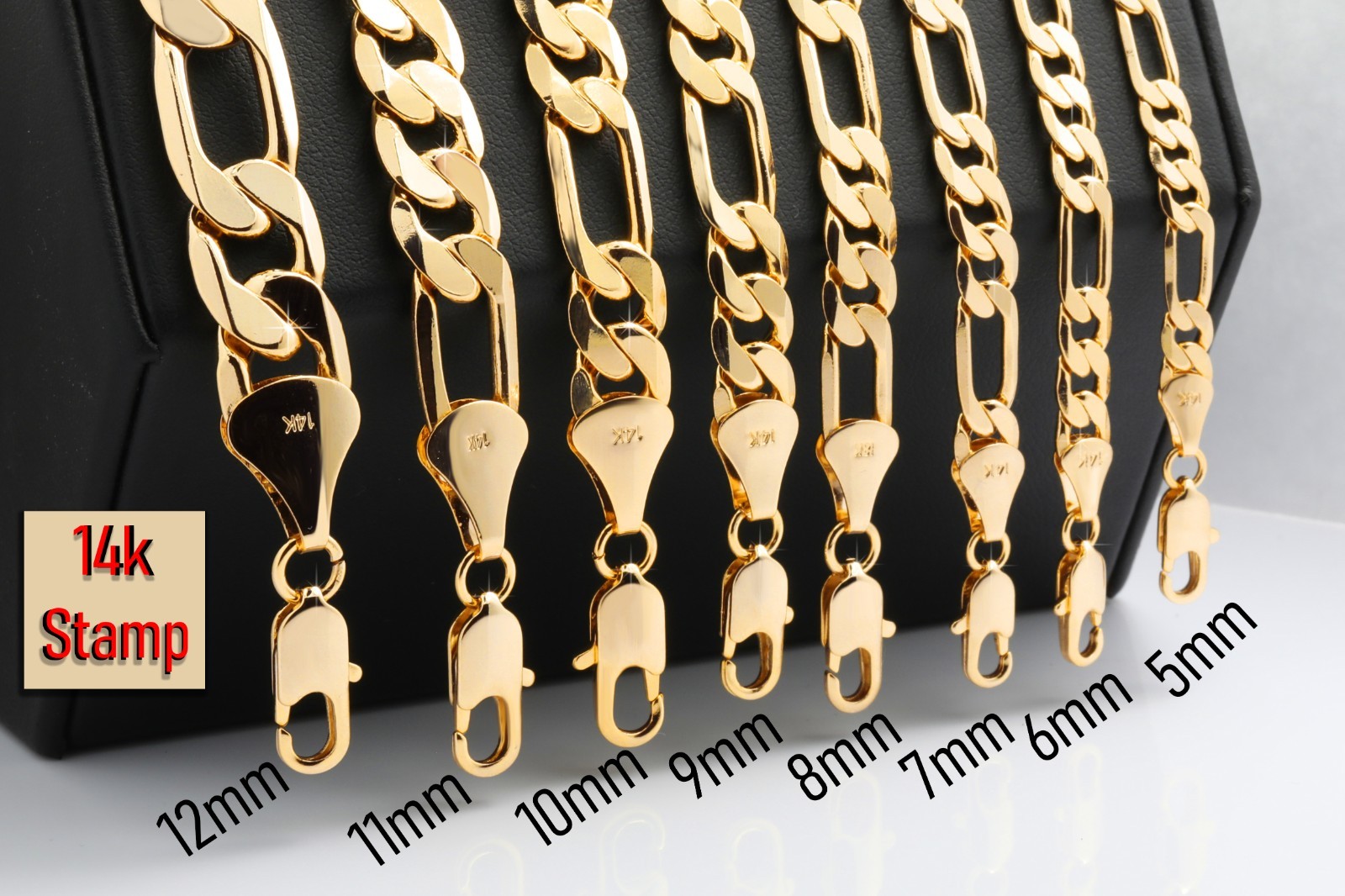 Italy Figaro Chain Link 14K Gold Plated 9mm 24″ Hip Hop Fashion For Men’ & Women