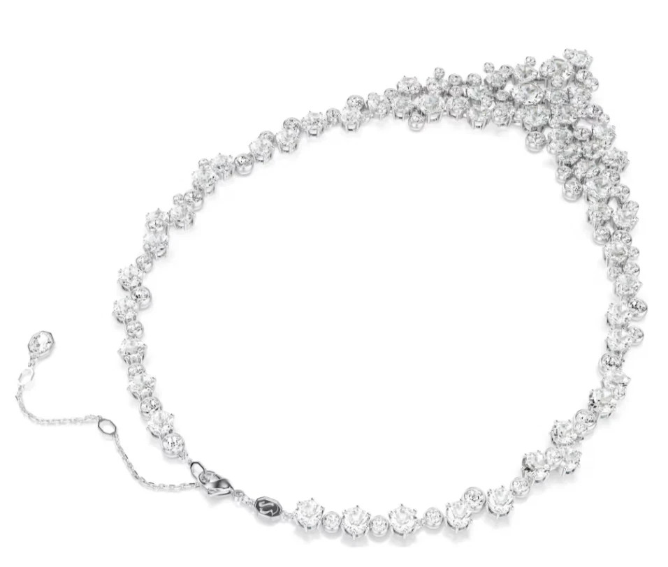 Swarovski Constella necklace Mixed cuts, Clasp, White, Rhodium plated