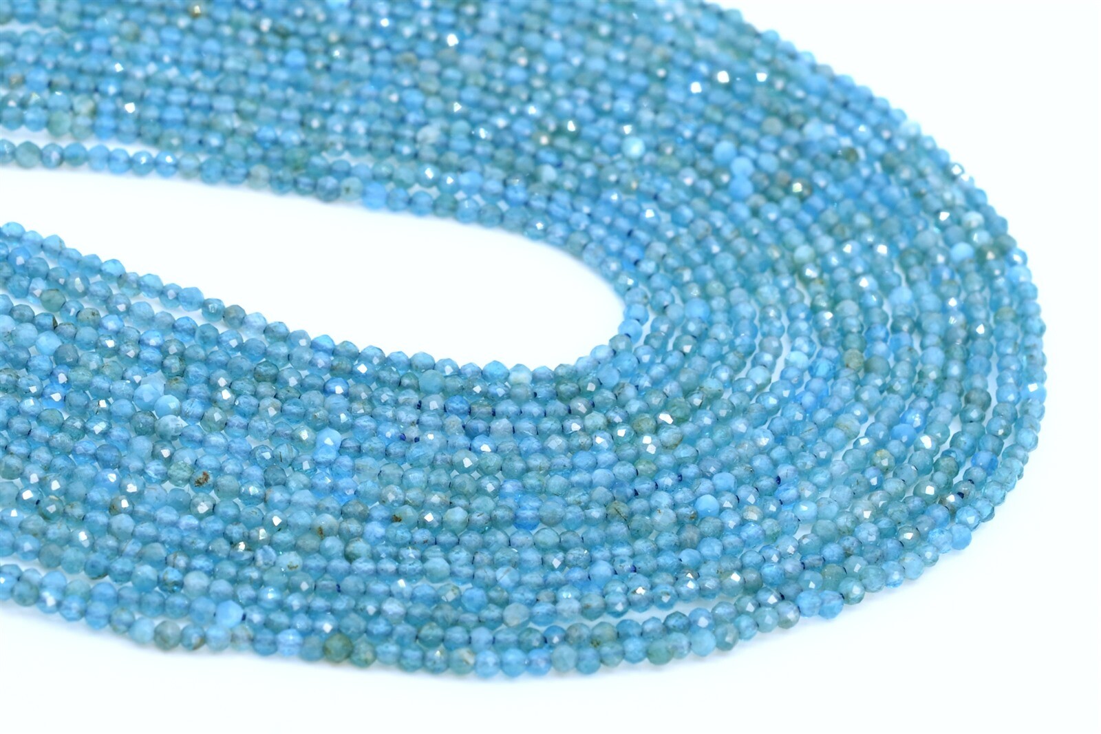 2MM Genuine Natural Apatite Beads Grade AAA Faceted Round Loose Beads 15″