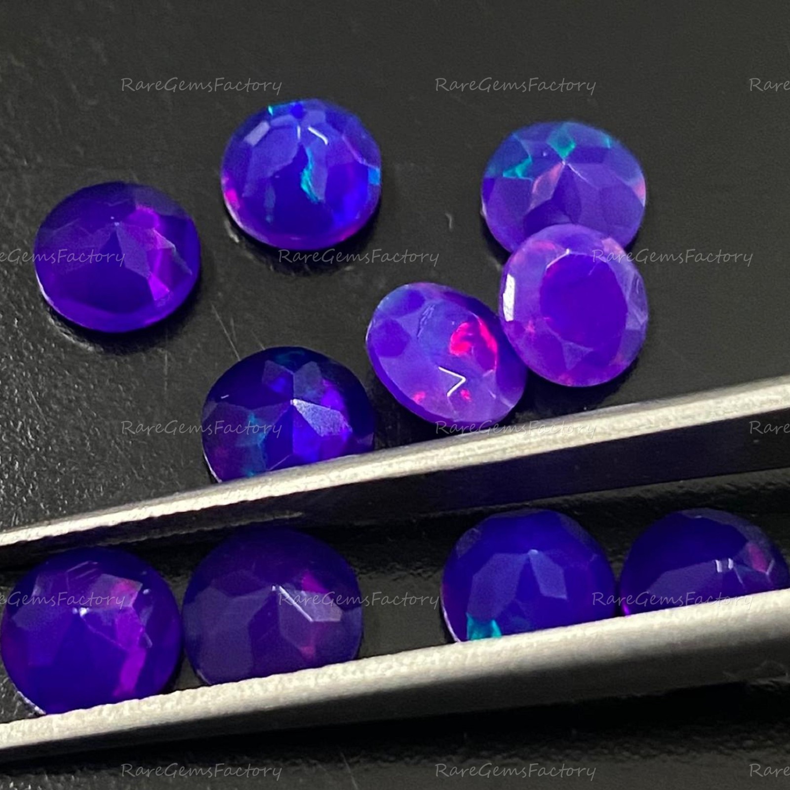 Natural Purple Ethiopian Opal Round Faceted Cut AAA Grade Calibrated Gemstones