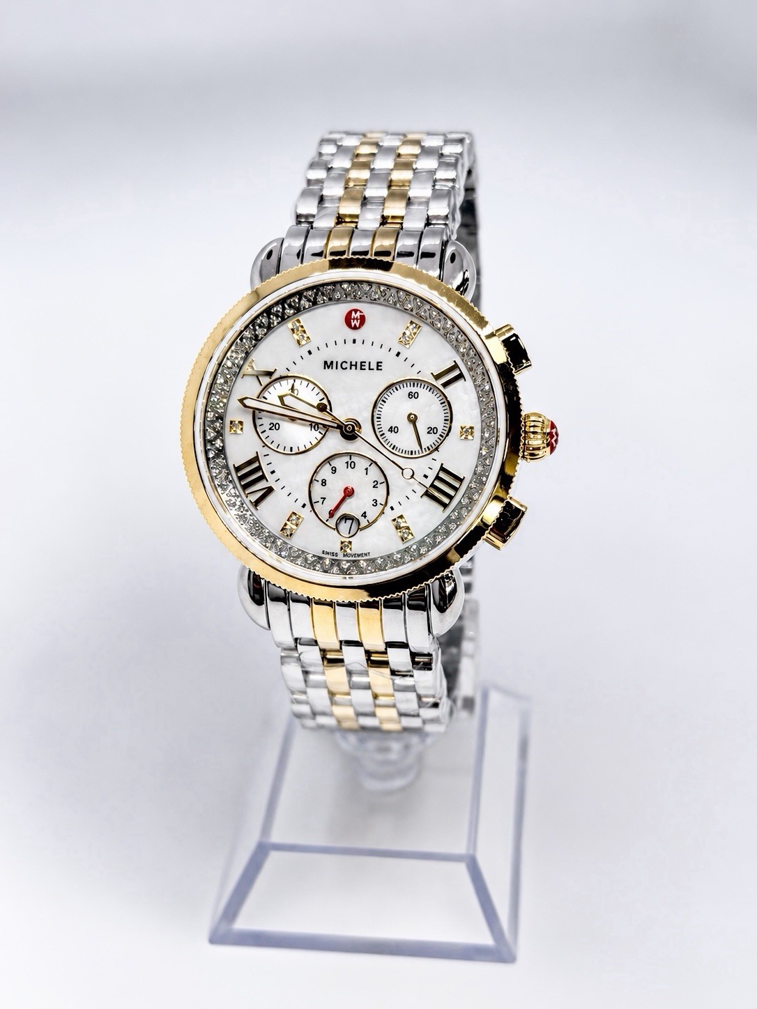 Michele Sport Sail Diamond MOP Dial Two-Tone Women’s Quartz Watch