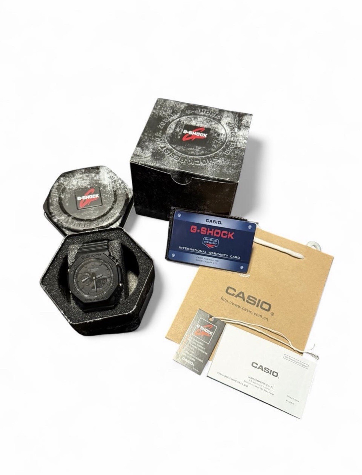 Casio G-Shock GA-2100 Triple Black “CasiOak” Full Set