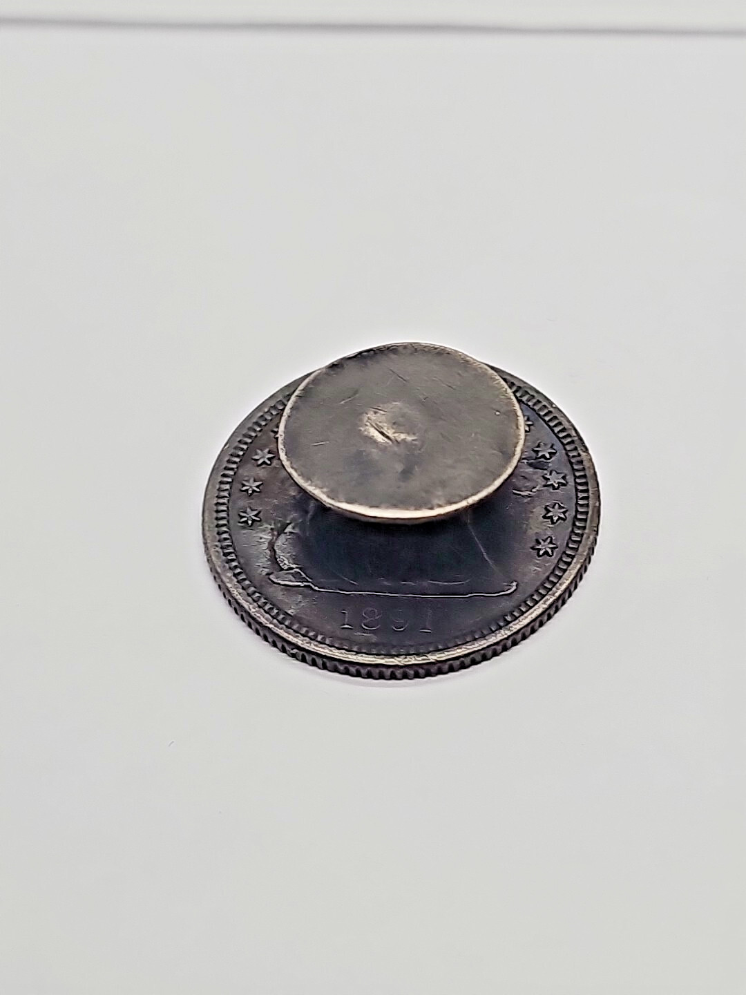 Antique 1891/1892 Seated Liberty Silver Quarter- Hand Engraved Cuff Link pair