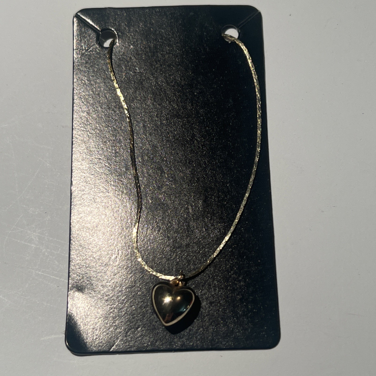 Gold Tone Chain Bracelet W/Heart Charm Republic Of Korea New On Card Promotional