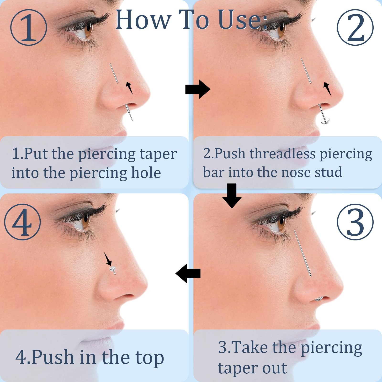 jagosen Flat Back Stud Earrings Cartilage Small, Sliver-20G(0.8mm)