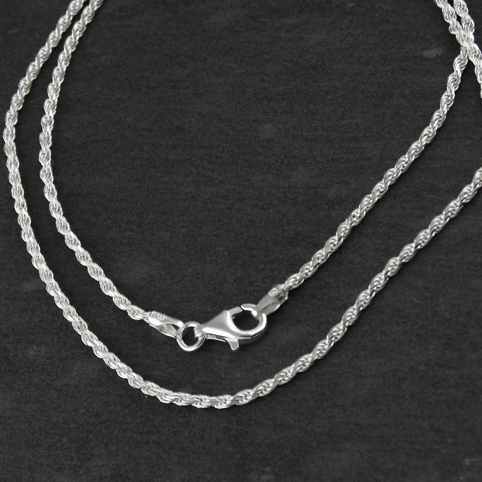 Sterling Silver Diamond-Cut ROPE Chain 1.6mm 035 Necklace 925 Italy 16″-30″ NEW