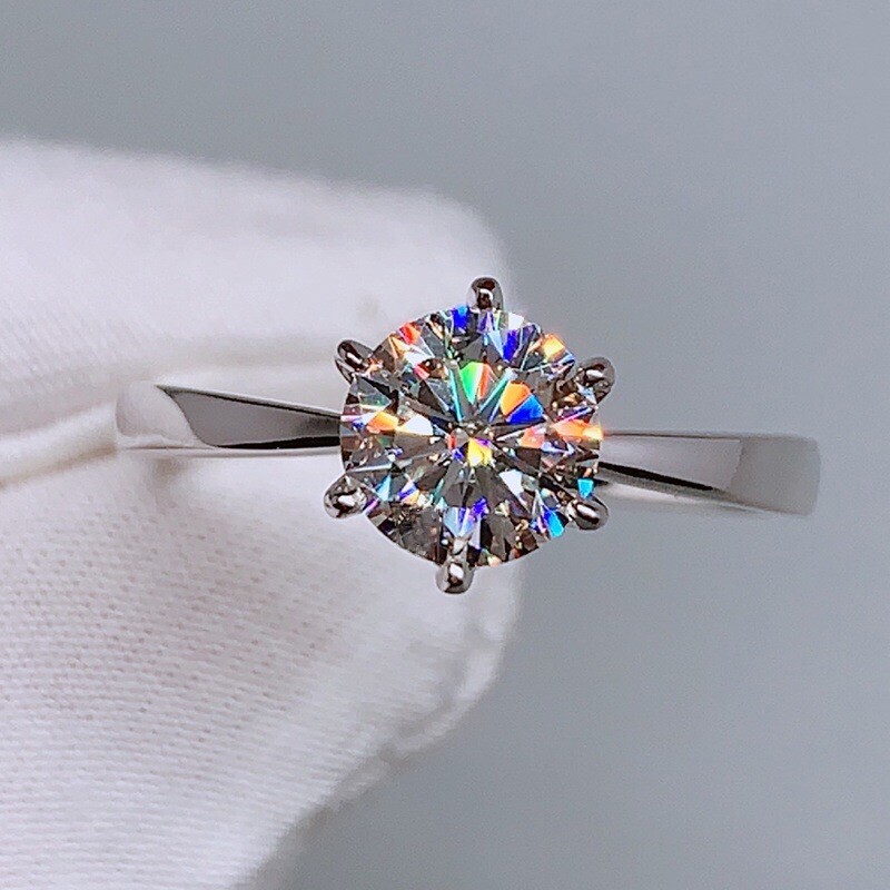 Sterling Silver Six-Prong Adjustable Ring Women’s jewelry Gift