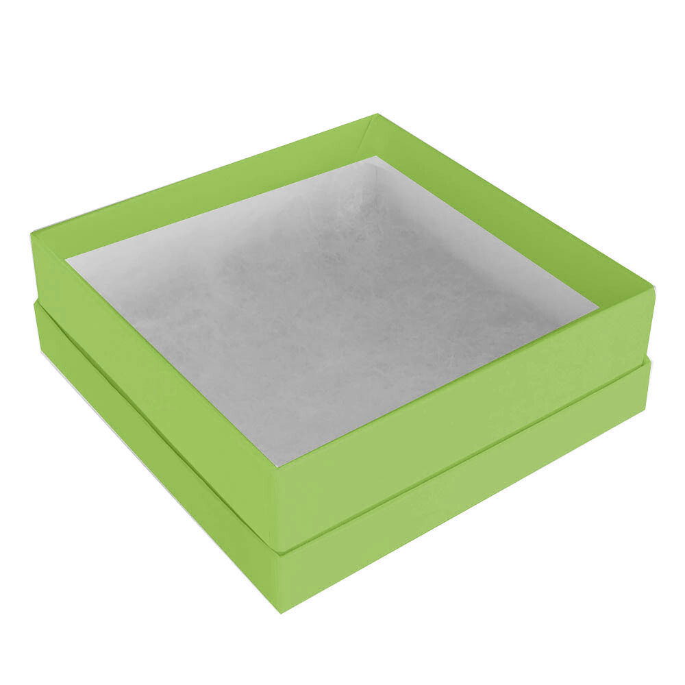 Premium Lime Green Cotton Filled Jewelry Gift Packaging Boxes 100 ~ 200 ~ 500