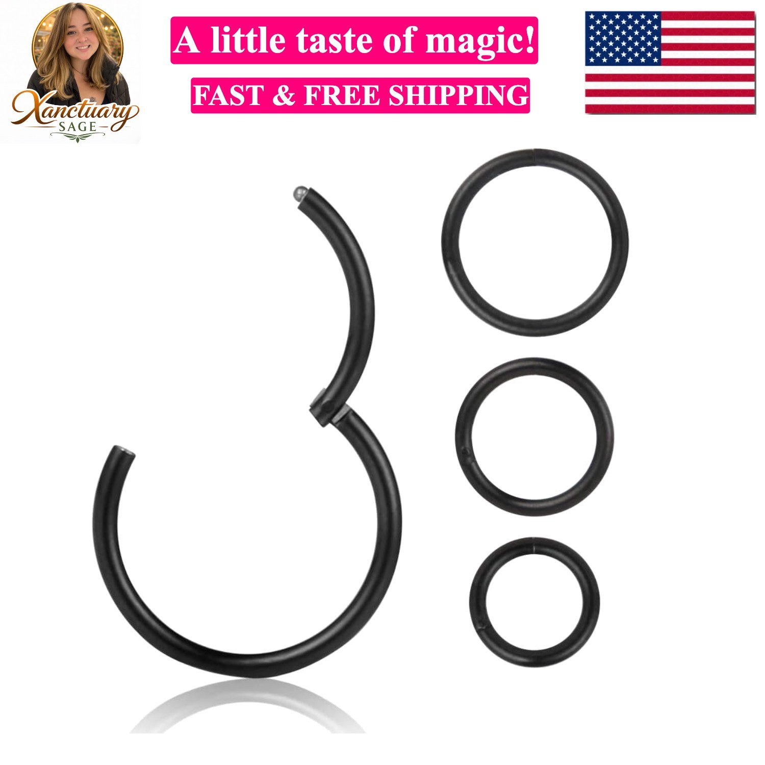 4Pcs 16G 18G 20G Surgical-Steel-Piercing-Ring-Nose-Rings-Hinged-Hoop-Earrings…